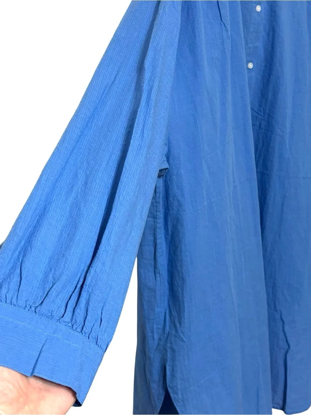 NWT Everlane Gauze Oversized Button Up Shirt Blue Opal Womens Size Large / XL - Picture 5 of 15